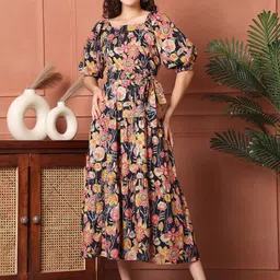 Claura Floral Print Maxi Midi Dress-picture-23