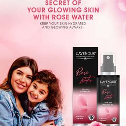 L'AVENOUR Set Of 3 Steam Distilled Pure Rose Water For Glowing & Hydrated Skin-100 ml Each image 3