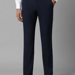 Louis Philippe Men Slim Fit Solid Flat Front Formal Trousers-image-48