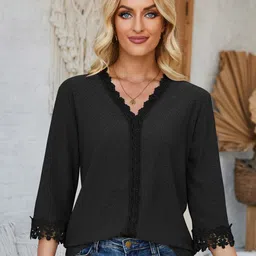 StyleCast x Revolte Women V-Neck Long Sleeves Lace-Up Top-image-50