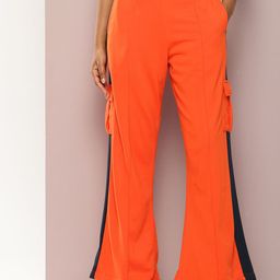DILLINGER Women Colourblocked Relaxed Extra Baggy Cotton Cargo Style Korean Trousers-image-15