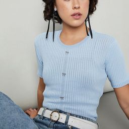 max Women Striped Round Neck Top-image-66