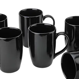 BODHI HOUSE Black Handcrafted Solid Ceramic Glossy Cups Set of Cups and Mugs-48