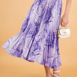 LookShine Abstract Printed A-Line Midi Skirt-picture-19