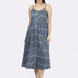 Saffron Threads Print A-Line Midi Dress-9