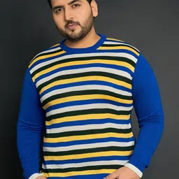 bigbanana Men Plus Size Striped Pullover-image-86