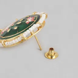 Anouk Gold-Plated Artificial Beaded Circular Shaped Studs image 4