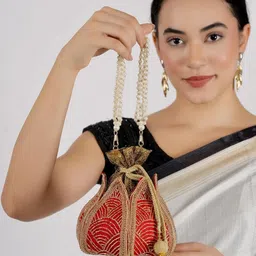 Anouk Embellished Potli Clutch-43