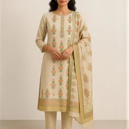 Silakaari Women Embellished Pure Silk Unstitched Dress Material-picture-0