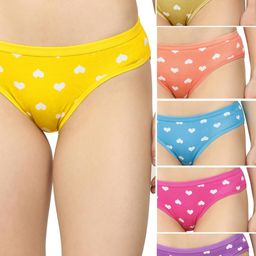 samvar New stylish Yellow,Brown,Orange,Blue,Pink,Purple Cotton Hipster Multicolor Panties Pack of 6-picture-0