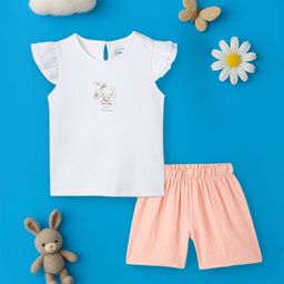 Nauti Nati Girls Graphic Printed Top with Shorts-52