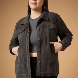 SASSAFRAS Curve Women Corduroy Tailored Jacket with Embroidered-picture-23