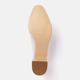 Van Heusen Solid Block Heeled Pumps with Laser Cuts image 3