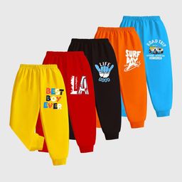 KUCHIPOO Boys Pack Of 5 Printed Joggers-image-74