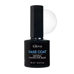 Gleva Long Lasting High Gloss Shiny Base Coat Nail Polish - 15 ml - Transparent-29