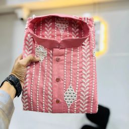 Men Embroidered Cotton Blend Straight Kurta-image-75