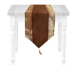 Pinkparrot 12x70 inch jacquard silk table runner-image-63