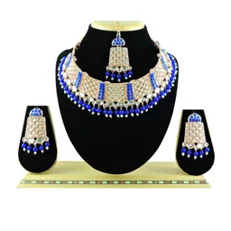 VATSALYA creation Rose Gold-Plated Artificial Stone Studded Jewellery Set-image-60