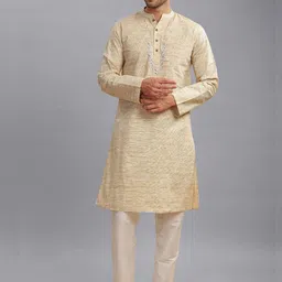 ARCHATTIRE Men Ethnic Motifs Embroidered Mandarin Collar Long Kurta-picture-12