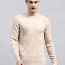 Monte Carlo Men Mock Collar Long Sleeves Woollen Pullover-picture-6