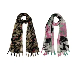 StoleVilla Women's Printed Designer Chiffon Stoles and Scarf (Multicolor) - Pack of 6-image-19