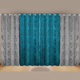 IVAZA Grey Set of 4 Black Out Window Curtains-17