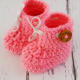 Love Crochet Art Girls Wool Blend Booties-image-21