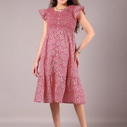 V-Mart Women Ethnic Motifs Print Flutter Sleeve Fit & Flare Midi Dress-picture-19