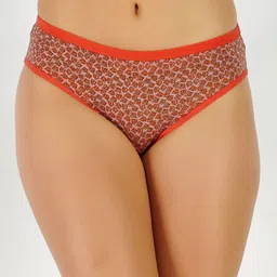 GOTO Printed Bikini Briefs NYLON PRINTED BIKINI PENTIE ORANGE-picture-4