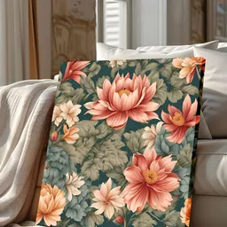 Art Street Green & Pink Floral & Botanical Printed Canvas Wall Art-image-61