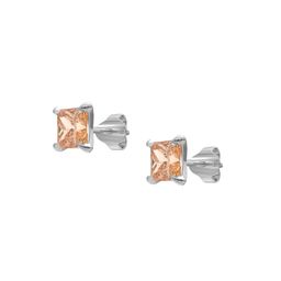 ANAYRA Sterling Silver-Plated Artificial Stones Studded Square Shaped Studs image 2