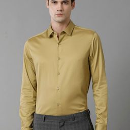 The Collection Spread Collar Long Sleeves Classic Slim Fit Satin Shirt-image-57