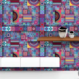 ArtzFolio Printed UV-Resistant Anti-Bacterial Vintage FloralMandalaPeel & Stick Wallpaper-image-69