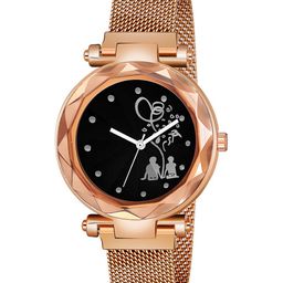 CSAMON Women Embellished Dial & Bracelet Style Straps Analogue Watch Bethu Couple Rose Gold Maganet-image-25