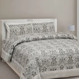 Urban Jaipur Elegance Collection Grey Cotton 230 TC King Bedsheet Set-2.28 m x 2.74 m-image-18