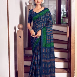 Ishin Floral Printed Saree With Blouse Piece-image-71