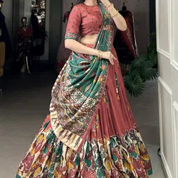 Aika Printed Ready to Wear Lehenga & Unstitched Blouse With Dupatta image 3