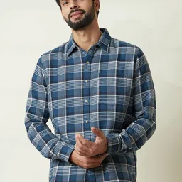 WROGN Men Comfort Fit Spread Collar Checked Cotton Casual Shirt-image-35