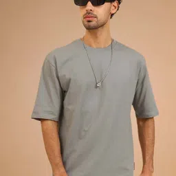 UNIQSOME Men Solid Round Neck Premium Cotton Oversized T-shirt-picture-29