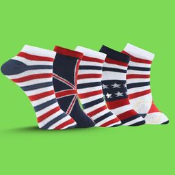 MJE Men Pack Of 5 Patterned Ankle Length Socks-picture-18