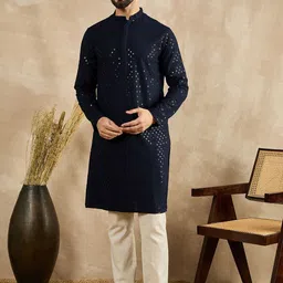 House of Pataudi Embroidered Straight Kurtas-picture-25