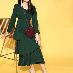 Berrylush Puff Sleeve Layered A-Line Maxi Dress-image-90