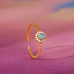 GIVA 925 Silver Gold-Plated Zircon Studded Fabulous Adjustable Finger Ring-20