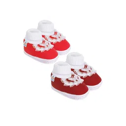 NESKA MODA 0 To 6 Months Newborn Baby Girls Set of 2 Pair Soft Cotton Butterfly Frill Booties-image-43
