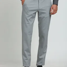 Turtle Men Tailored Skinny Fit Mid-Rise Cotton Formal Trousers-image-46