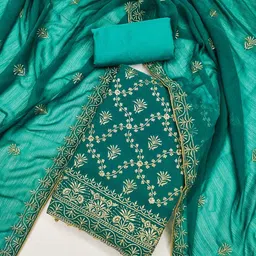 LeeliPeeri Designer Floral Embroidered Unstitched Dress Material-image-77