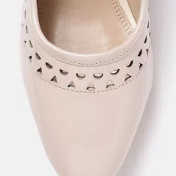 Van Heusen Solid Block Heeled Pumps with Laser Cuts image 5