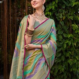 KALINI Ethnic Motifs Woven Design Zari Saree-image-26