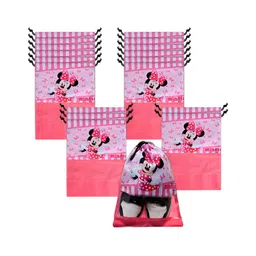 YK Pink & White 18 Pieces Minnie Printed Shoes Organisers-picture-33