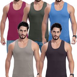 milton Pack of 5 sleeveless Innerwear | 100% Cotton Undershirt| Pack of 5 Men Vest-picture-3
